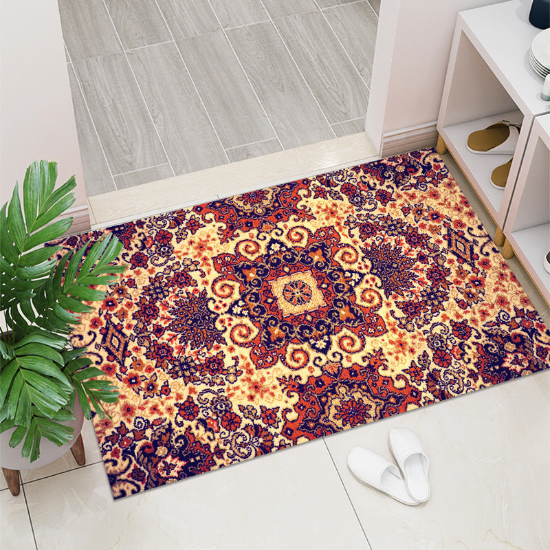 Retro Entry Door Non-slip Mat Rectangular Door Mat