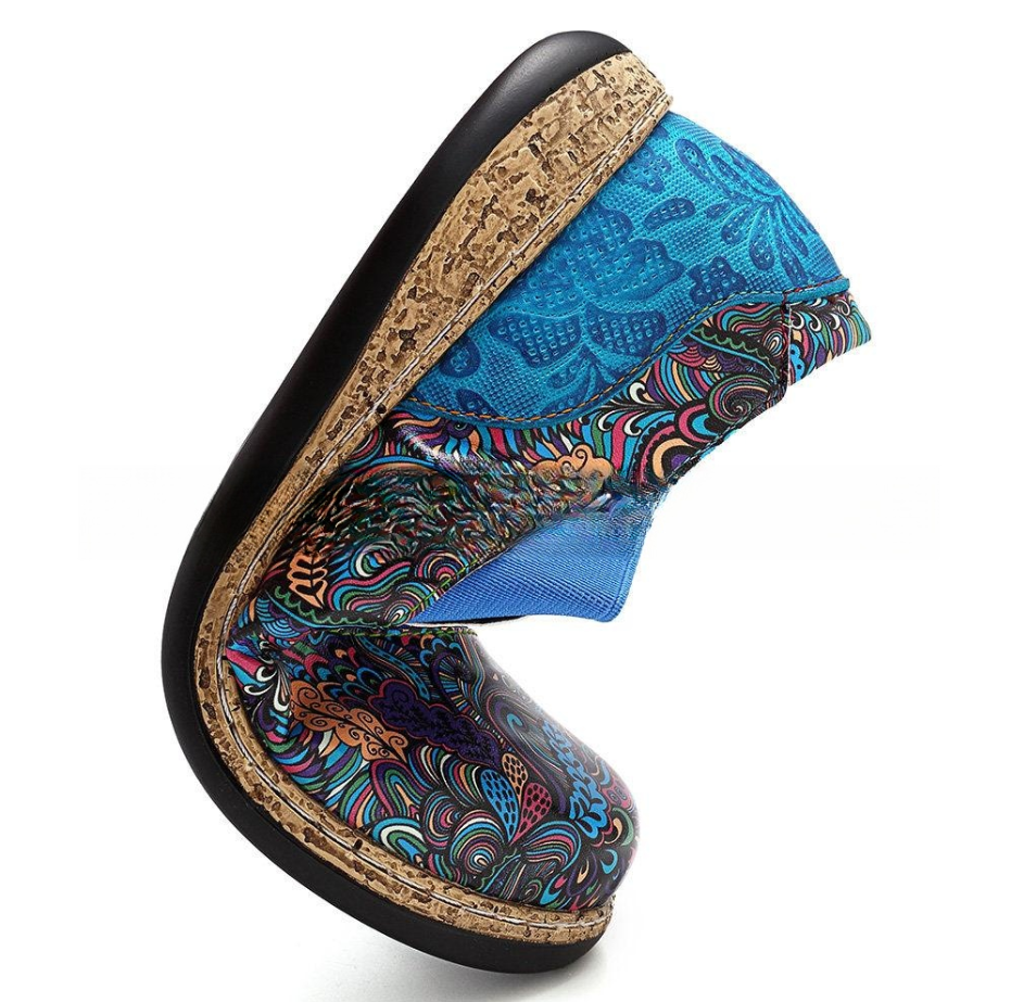 Ethnic Style Elastic Pumps Casual Large Size Slip-on Low-cut Vintage Flat Shoes