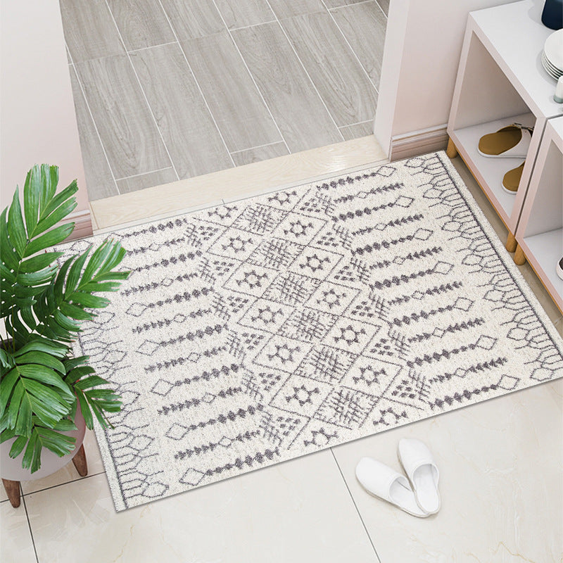 Retro Entry Door Non-slip Mat Rectangular Door Mat