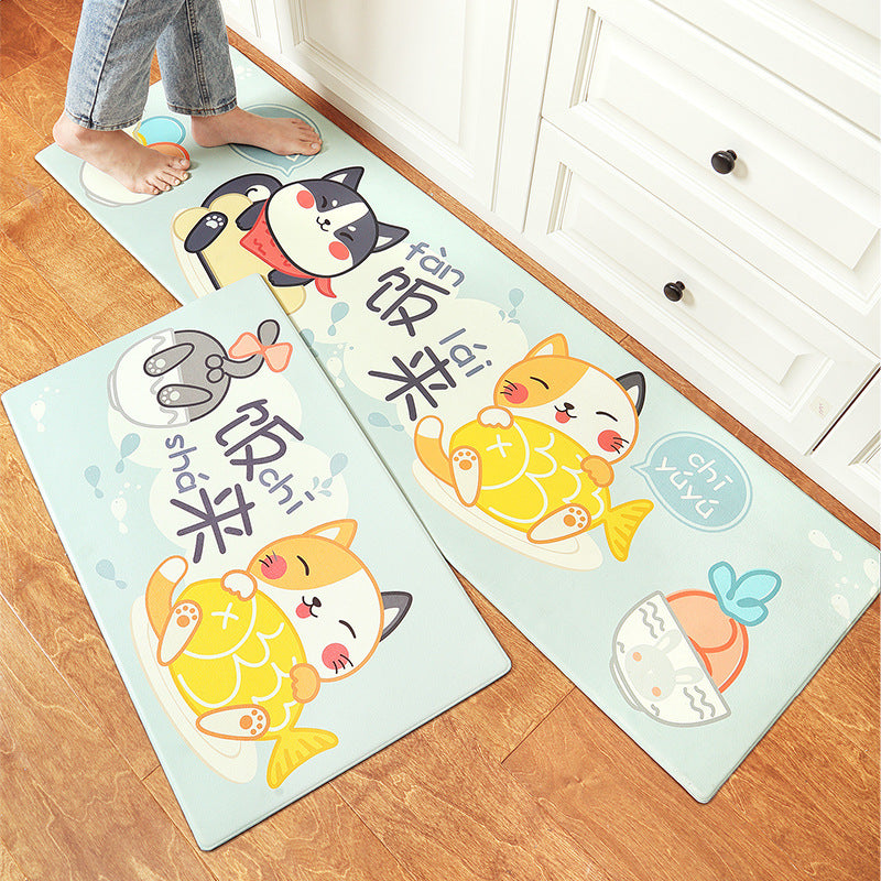 Kitchen Floor Mats Can Be Wiped Non-slip, Disposable Oil-proof, Dirt-resistant Drop-proof Waterproof Mat