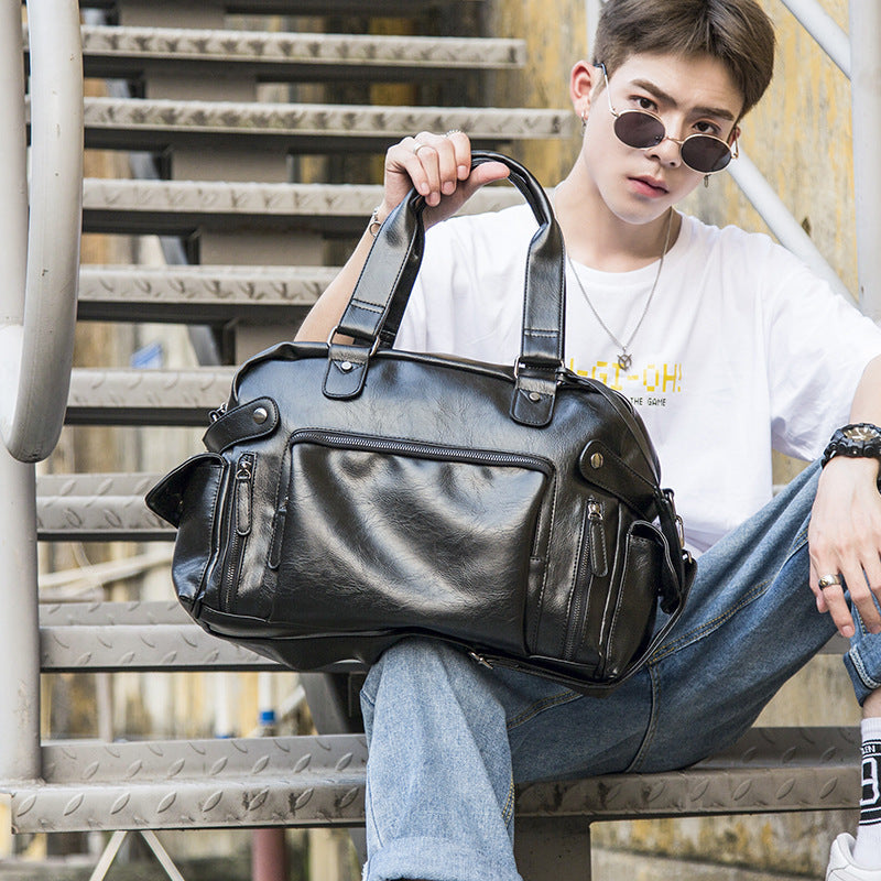 Men's Fashion Casual Solid Color Travel Handbag