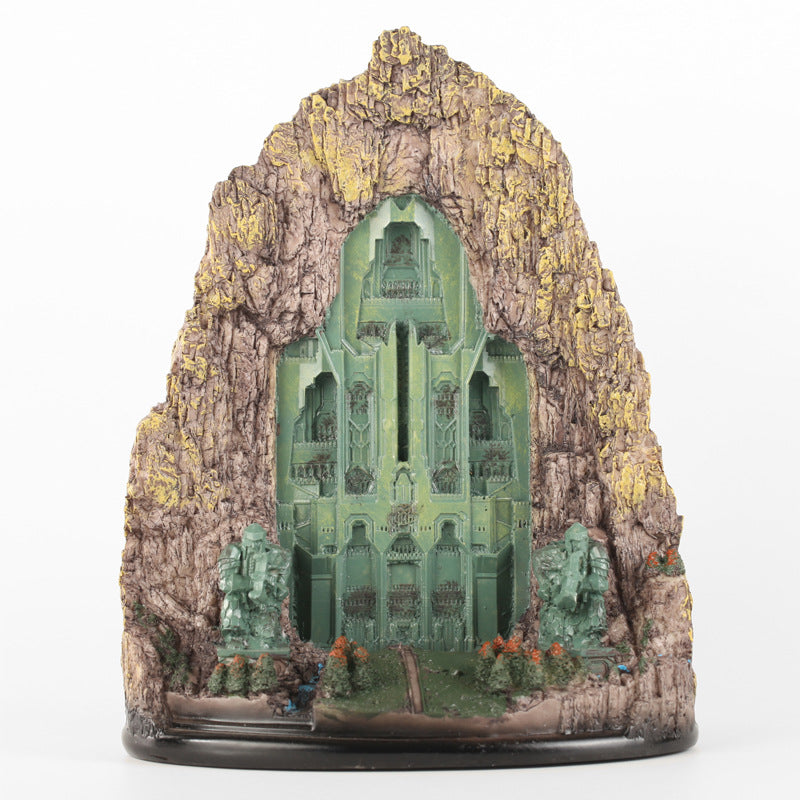 Elpoor Lonely Mountain Gate Statue Resin Ornament