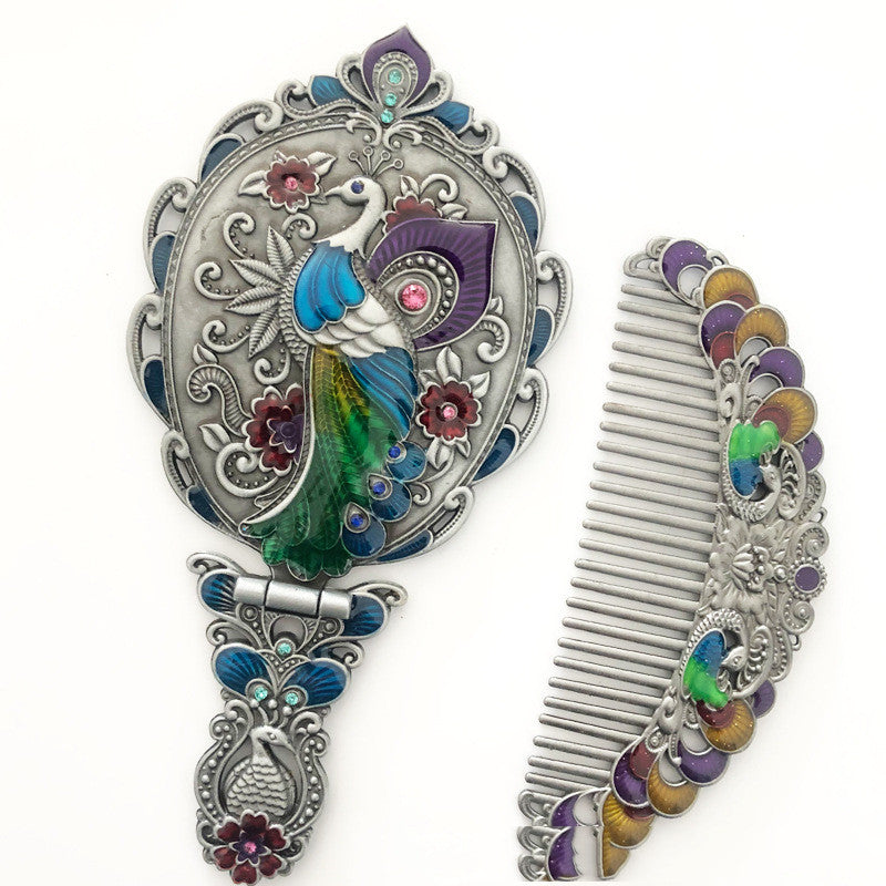 Mirror Foldable Mirror Comb Gift Box Set Makeup Mirror Handheld Portable Mirror