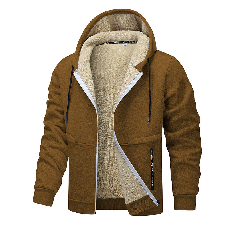 Casual Hoodies with Heavyweight Fleece Sweatshirt Winter Thick Sherpa Lined Hooded Zipper