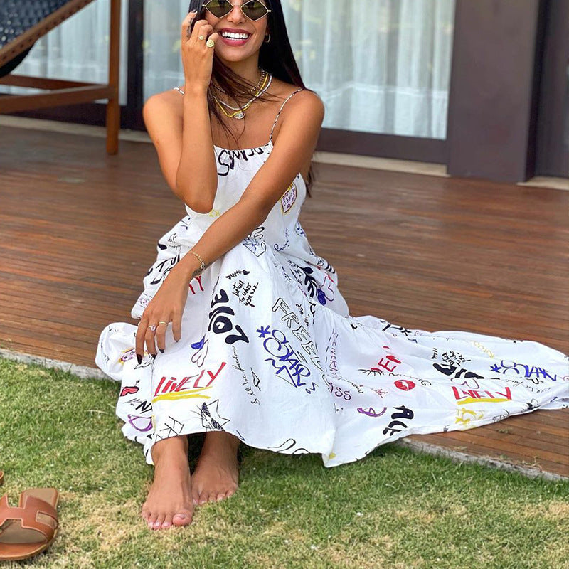 Women's Cross Strap Backless Slip Dress