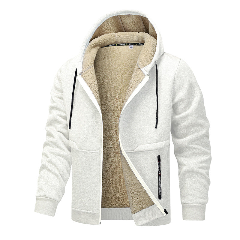 Casual Hoodies with Heavyweight Fleece Sweatshirt Winter Thick Sherpa Lined Hooded Zipper