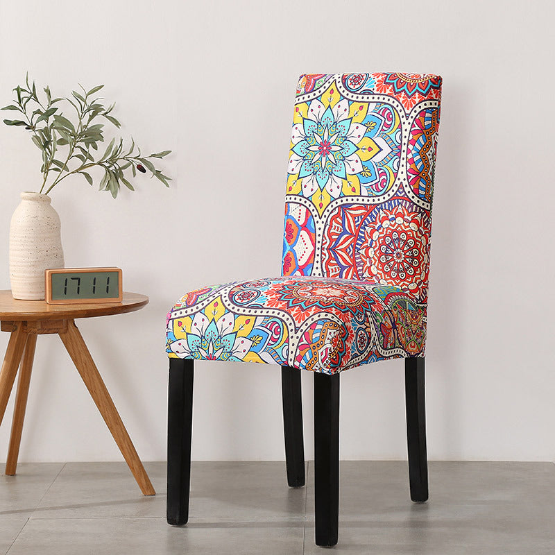 Bohemian Style Elastic Chair Covers Cover Dining Table Restaurant Home Dining Chair Cover