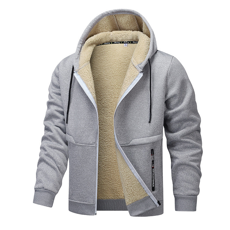 Casual Hoodies with Heavyweight Fleece Sweatshirt Winter Thick Sherpa Lined Hooded Zipper