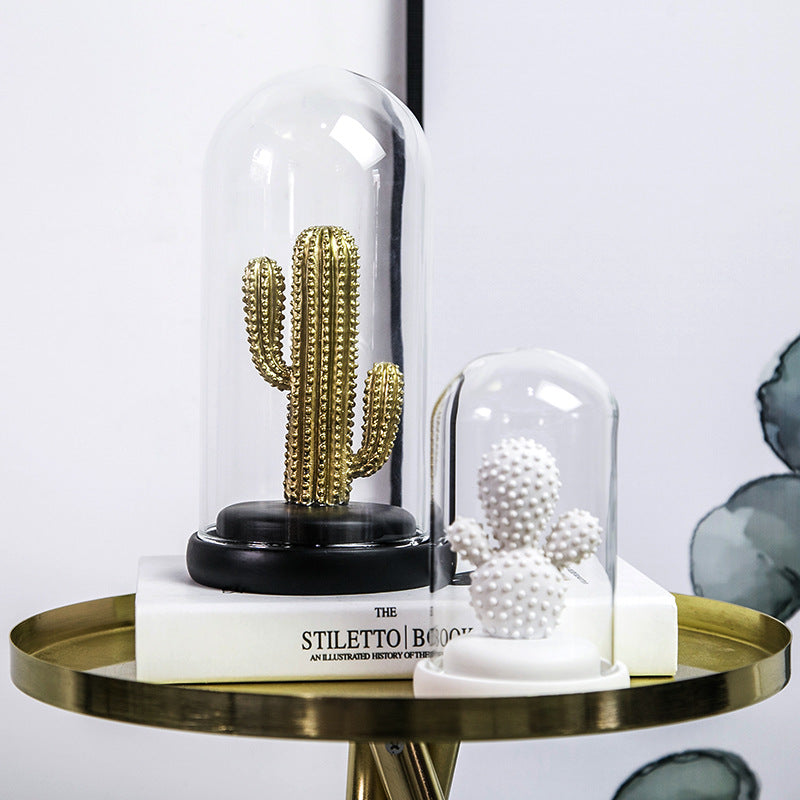Glass cover simulation cactus ornaments