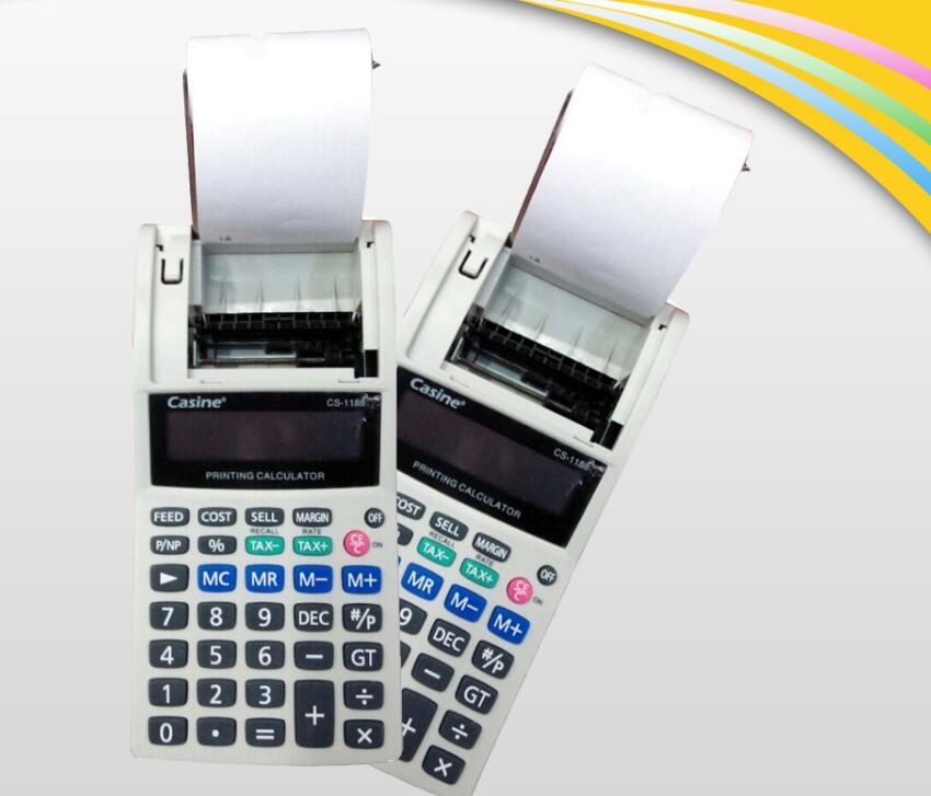 hr-8rc small desktop 12-digit display dual power print calculator
