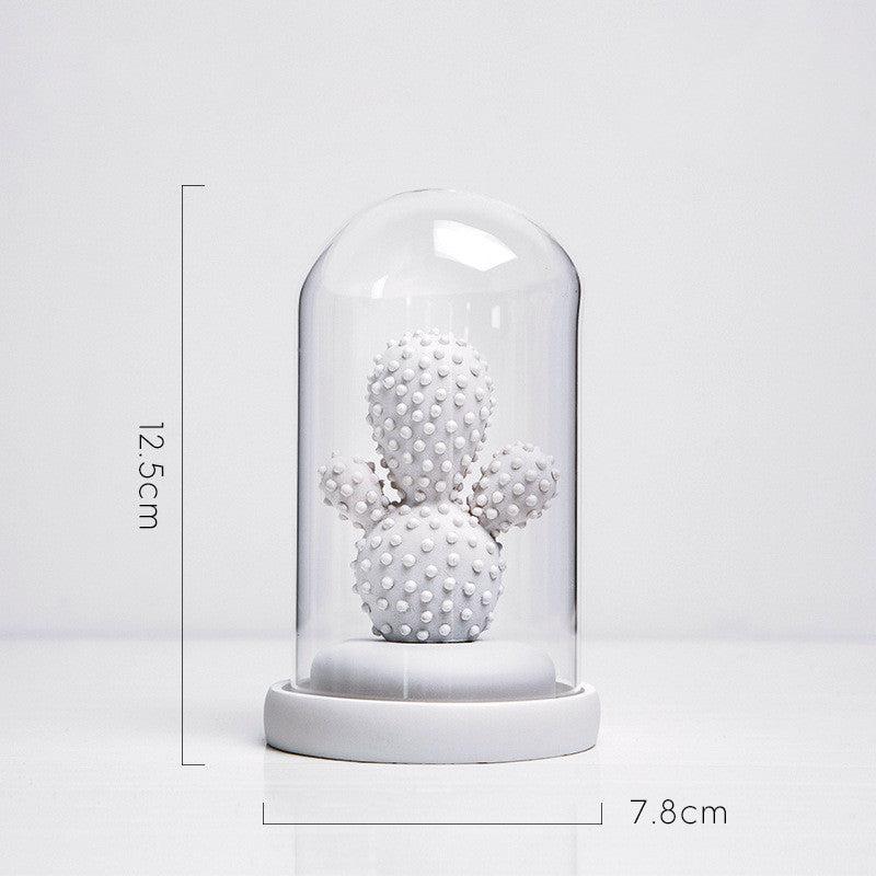 Glass cover simulation cactus ornaments