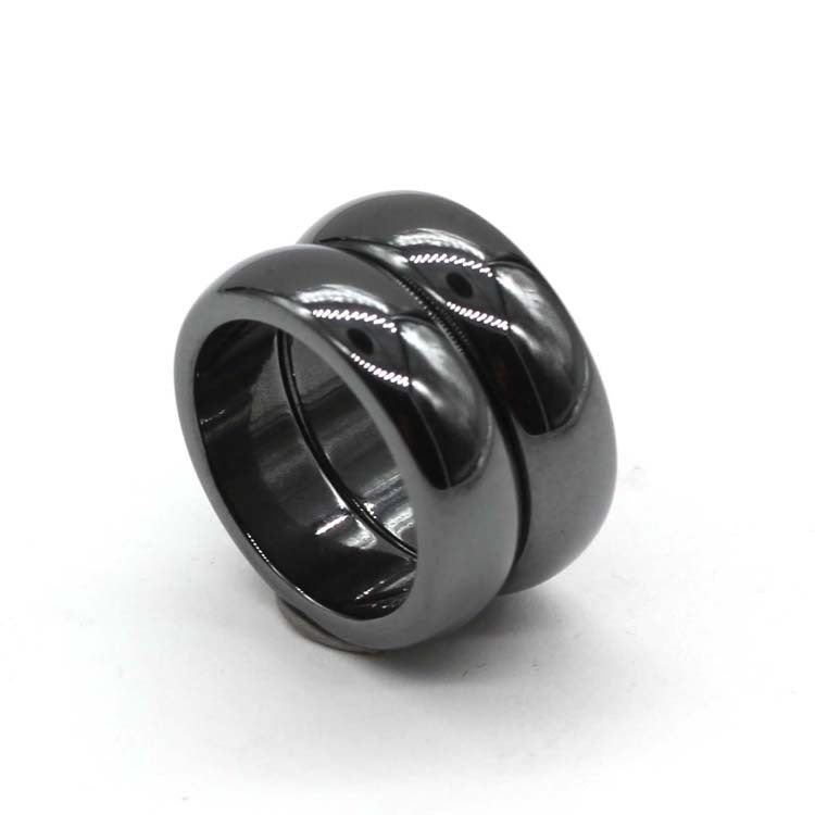 Health Care Natural High Black Gallstone Shank Ring