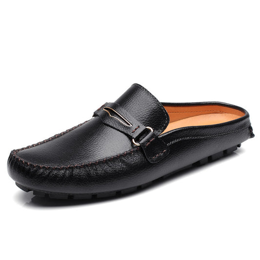 Men's Slippers, Men's Trendy, Summer Leather Half-Support Men