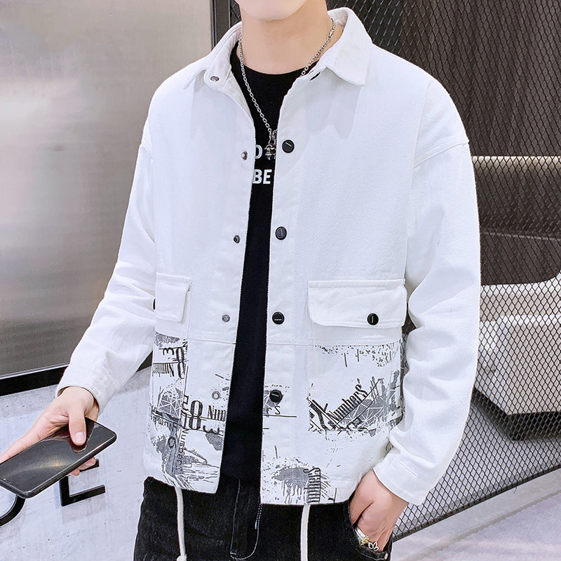 Playboy Mens Denim Jacket New Spring Korean Version Of The Trend Of All-Match Casual Spring And Autumn Mens Jackets