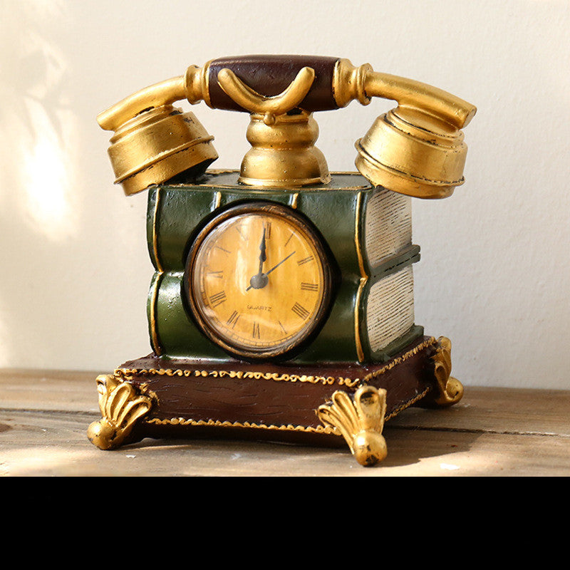 Desk Clock Home Bedroom Living Room Nostalgic Decorative Ornaments Office Model Room Creative Furnishings