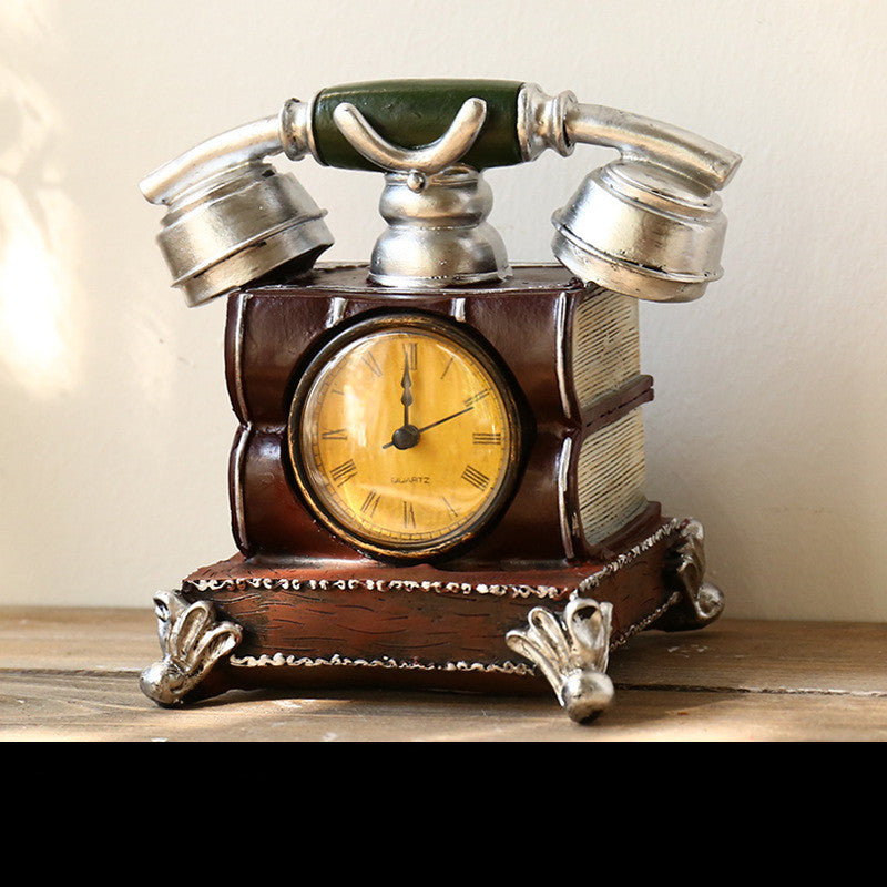 Desk Clock Home Bedroom Living Room Nostalgic Decorative Ornaments Office Model Room Creative Furnishings