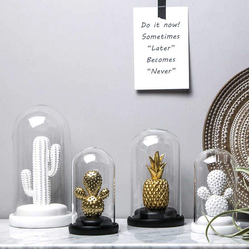 Glass cover simulation cactus ornaments
