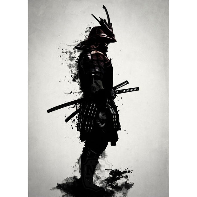 Japanese Samurai Canvas Painting Modern Wall Art Oil Painting Living Room Home Decoration Printmaking Painting Core Decorative Painting