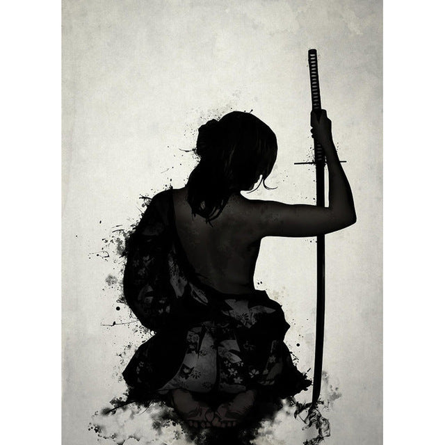 Japanese Samurai Canvas Painting Modern Wall Art Oil Painting Living Room Home Decoration Printmaking Painting Core Decorative Painting