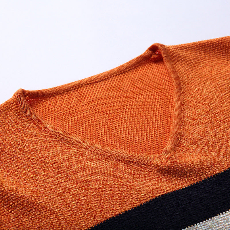 Spring Sweater Men'S Knitted Sweater V-Neck Casual Men