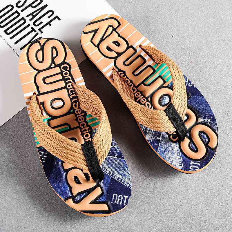 Slippers Men's Korean Style Beach Tide Drags Fashion Outer Wear All-match Non-slip Flip Flops Men
