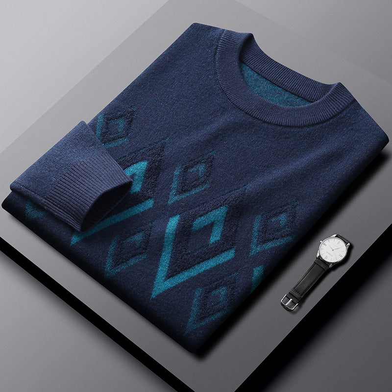 Jacquard Turtleneck Collar Sweater For Men