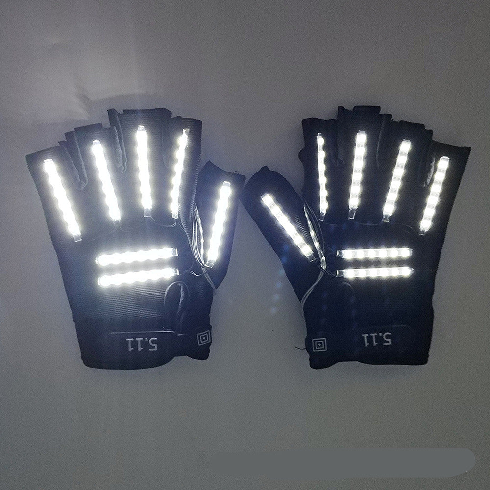 led half-finger lighting gloves