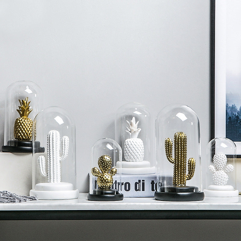 Glass cover simulation cactus ornaments