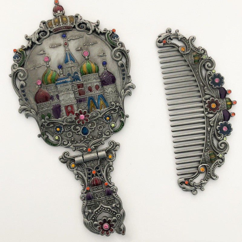 Mirror Foldable Mirror Comb Gift Box Set Makeup Mirror Handheld Portable Mirror