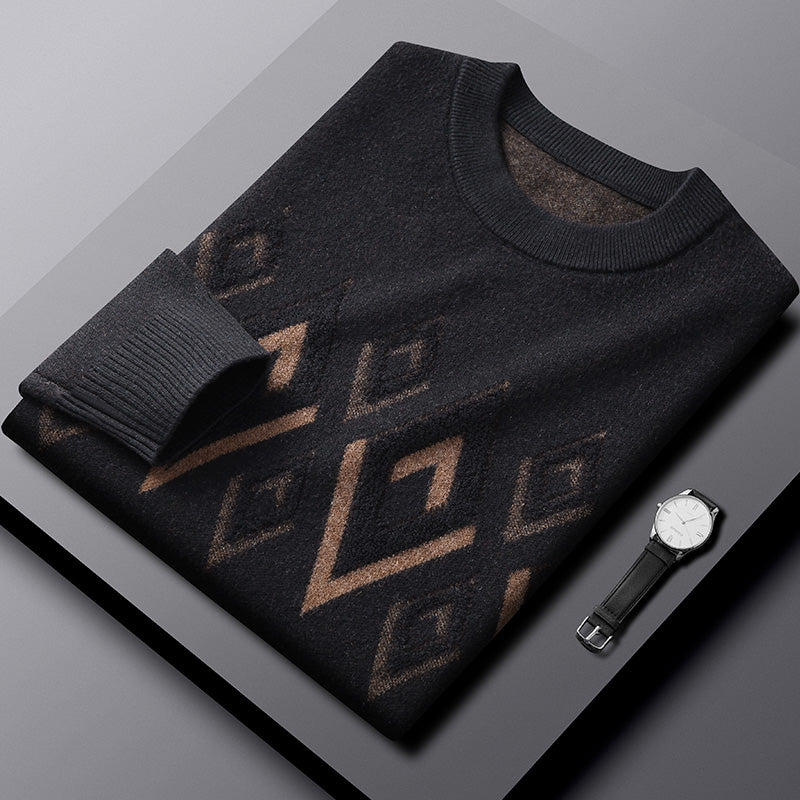 Jacquard Turtleneck Collar Sweater For Men