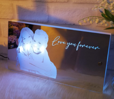 Personalized Name Mirror Light For Bedroom LED Light Up Mirror For Wall Custom Photo Christmas