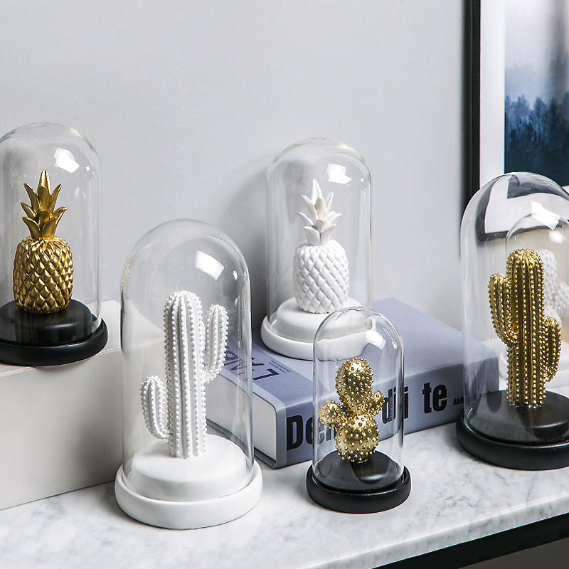 Glass cover simulation cactus ornaments