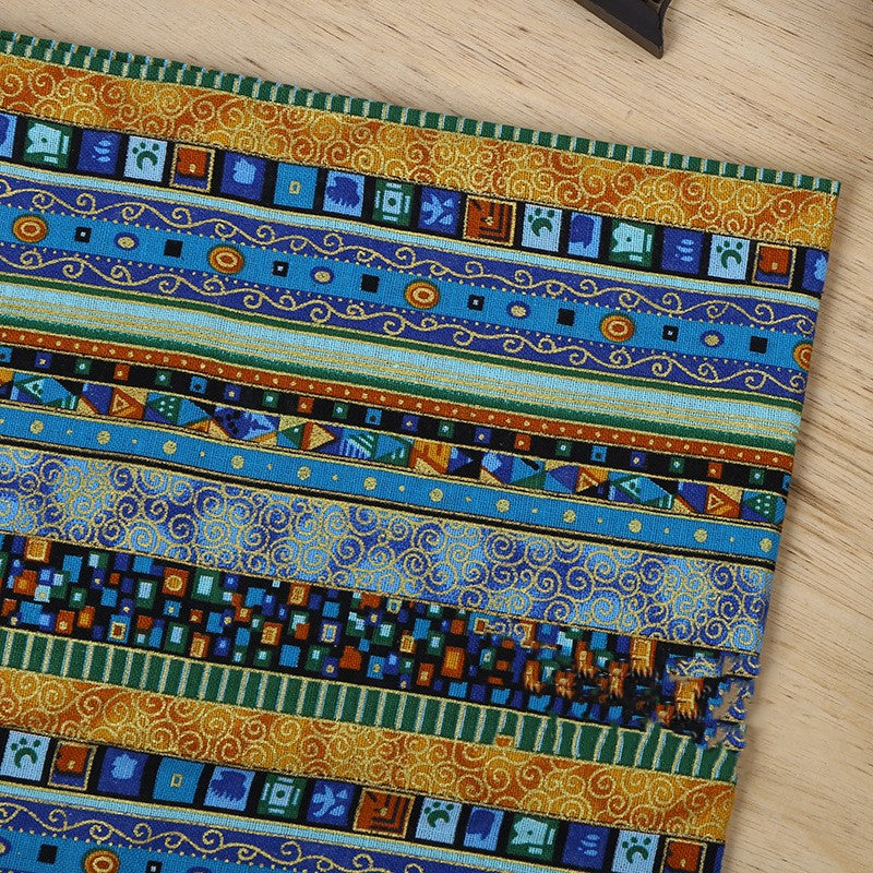 Cotton And Hemp Woven Stripe Household Tablecloth Coffee Table Cloth Table Cloth