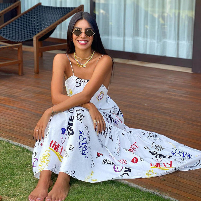 Women's Cross Strap Backless Slip Dress