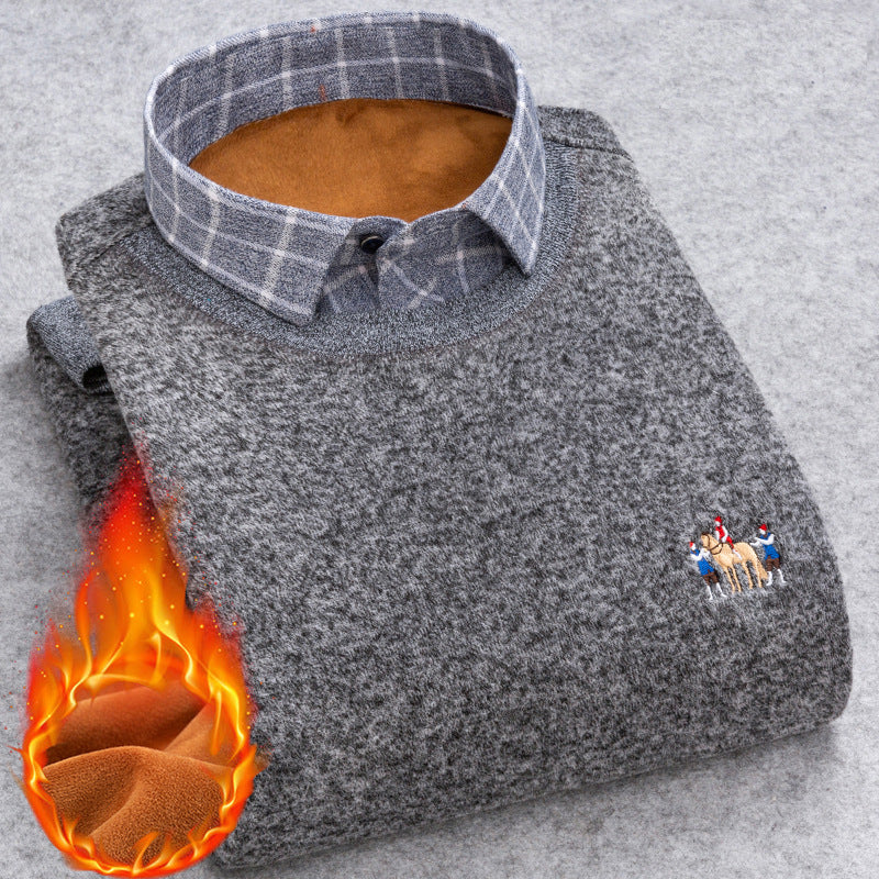 Men Plus Fleece Sweater To Keep Warm