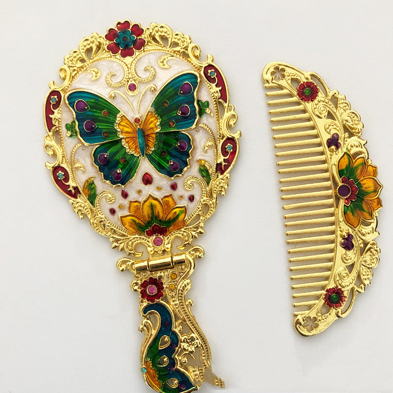 Mirror Foldable Mirror Comb Gift Box Set Makeup Mirror Handheld Portable Mirror