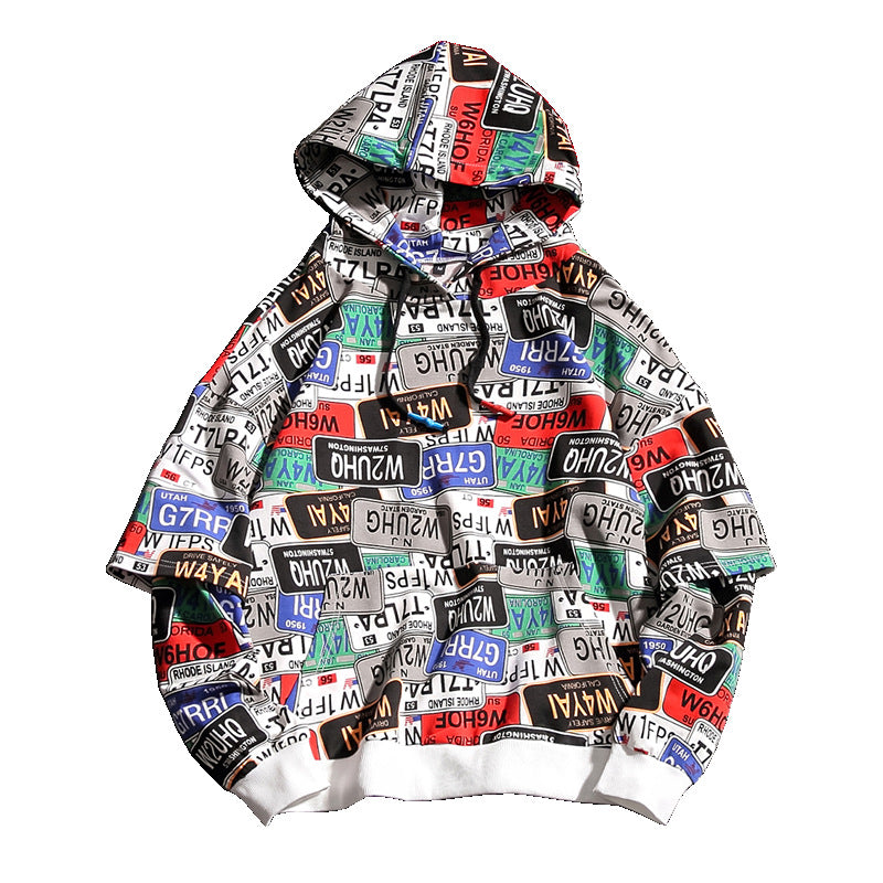 Men's fashion hip-hop sweater men fake two-piece long-sleeved sweater