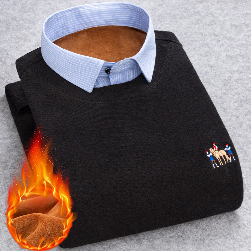 Men Plus Fleece Sweater To Keep Warm