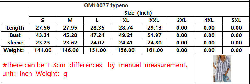 European And American Women's Clothing Striped Lapel Long-sleeved Cardigan Single-breasted Shirt For Women