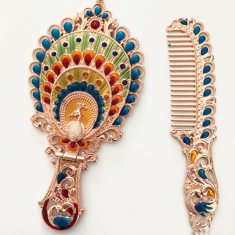 Mirror Foldable Mirror Comb Gift Box Set Makeup Mirror Handheld Portable Mirror