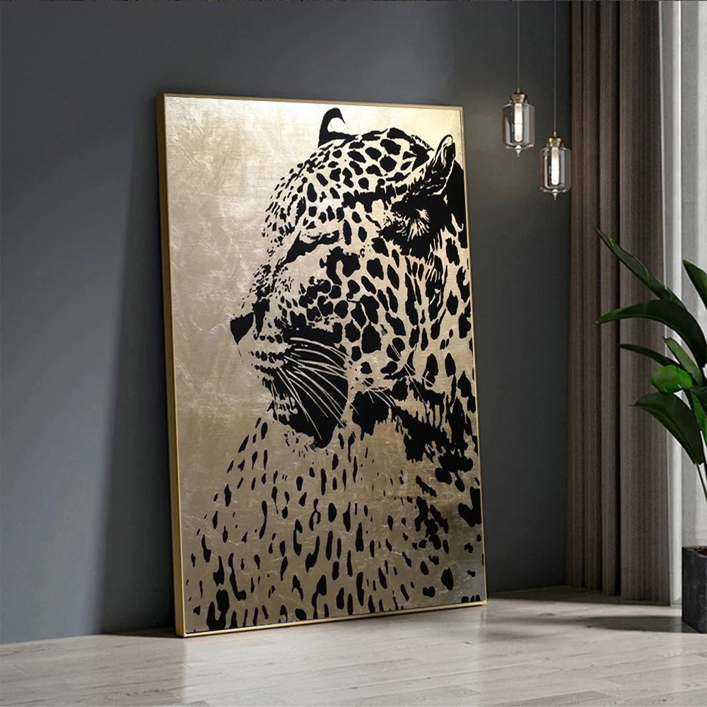 Abstract Leopard Canvas Painting Wall Art Wildlife Animal Poster
