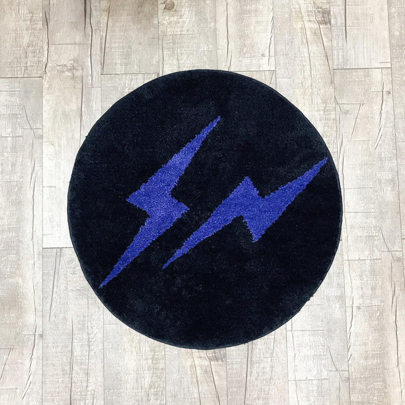 Double Lightning Rug Living Room Bedroom Round