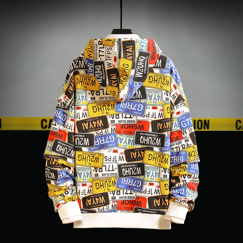 Men's fashion hip-hop sweater men fake two-piece long-sleeved sweater