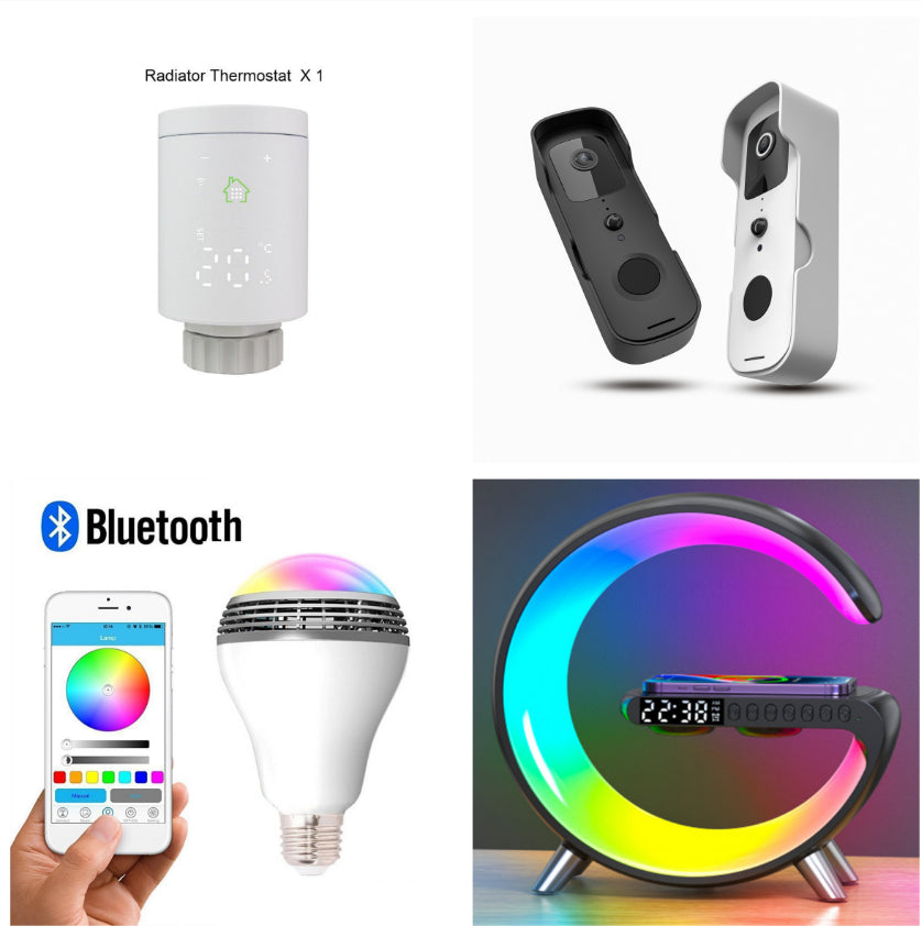 G Shaped LED Lamp Bluetooth Speaker Wireless Charger Atmosphere Lamp
