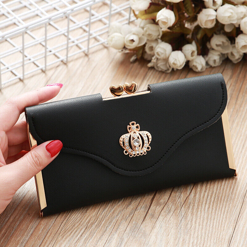 Women Short Small Money Purse Wallet Ladies PU Leather Folding Coin Card Holder
