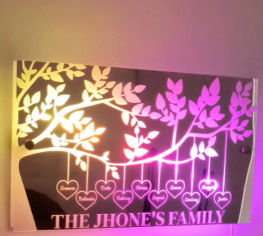 Personalized Name Mirror Light For Bedroom LED Light Up Mirror For Wall Custom Photo Christmas