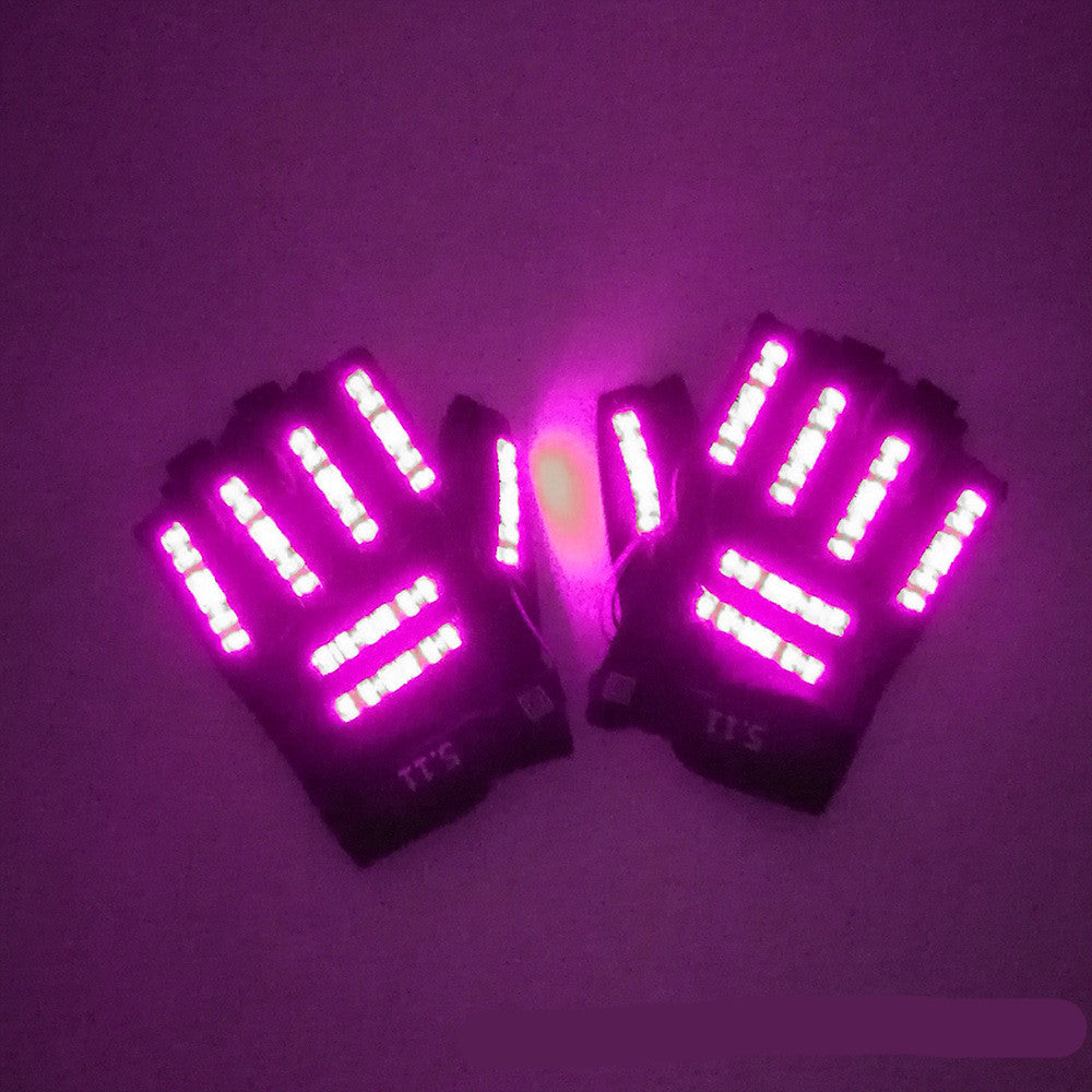 led half-finger lighting gloves
