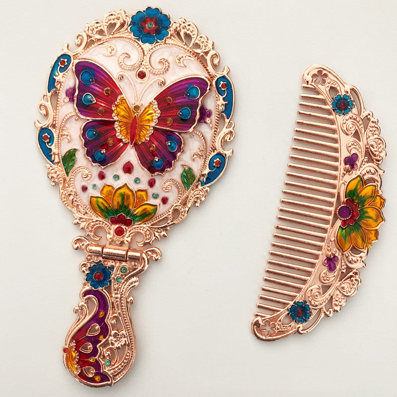 Mirror Foldable Mirror Comb Gift Box Set Makeup Mirror Handheld Portable Mirror