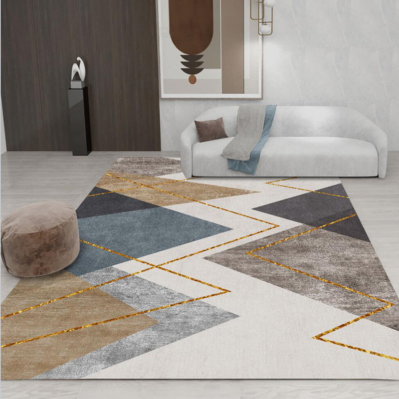 Thickened Cashmere-like Pattern Abstract Sofa Rug