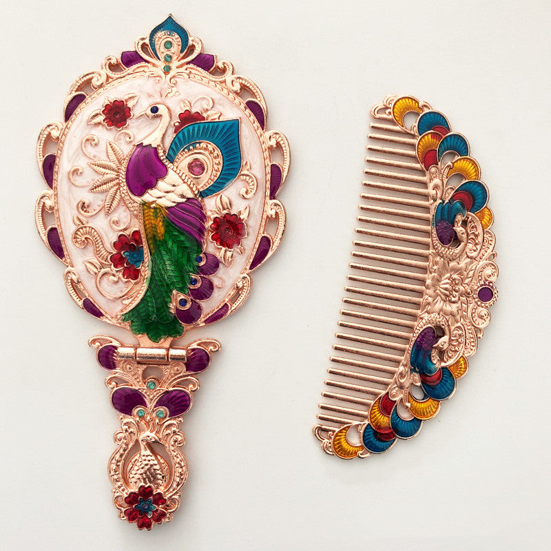 Mirror Foldable Mirror Comb Gift Box Set Makeup Mirror Handheld Portable Mirror